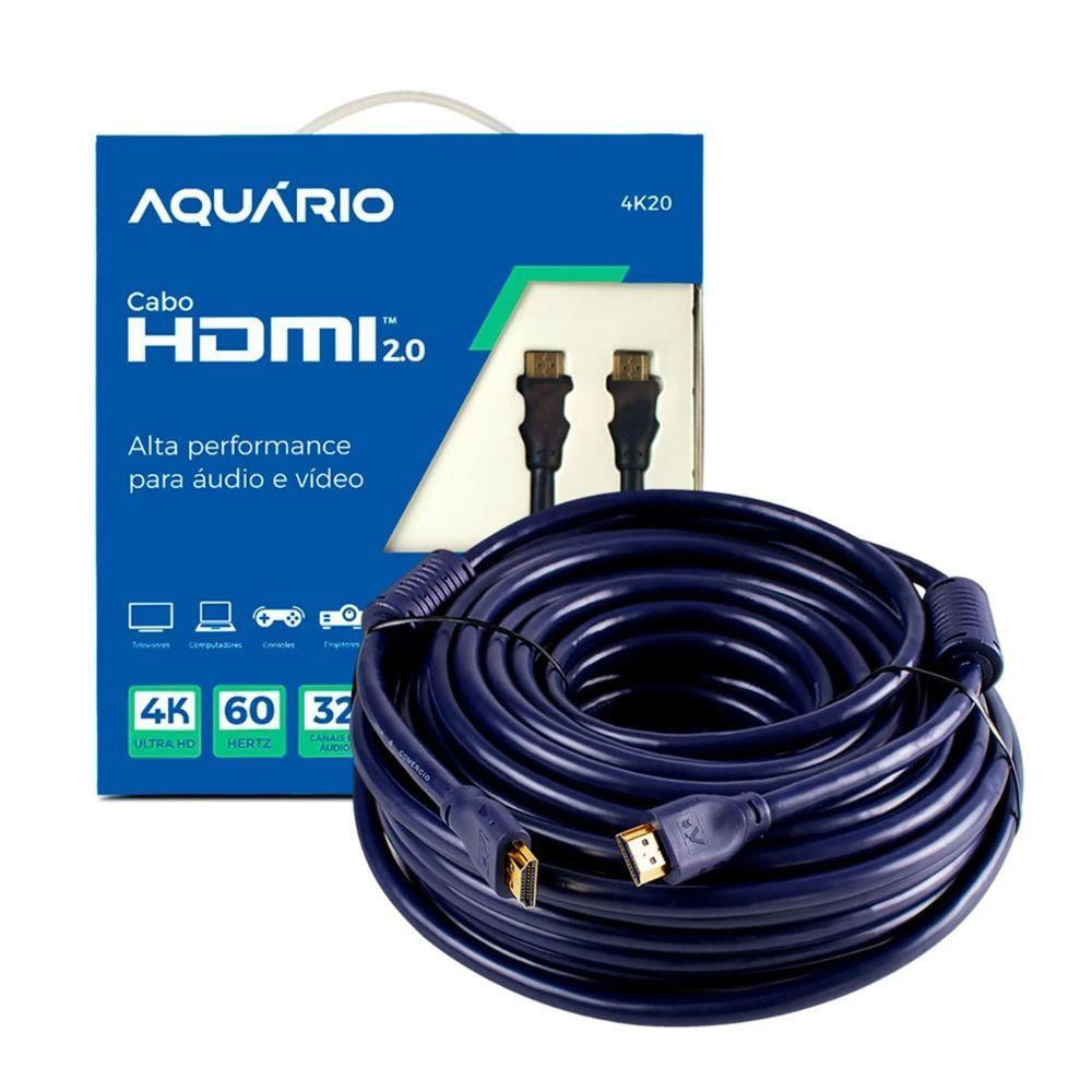 Cabo Hdmi Aquario 4k20 4k Macho X Macho 2.0 20m