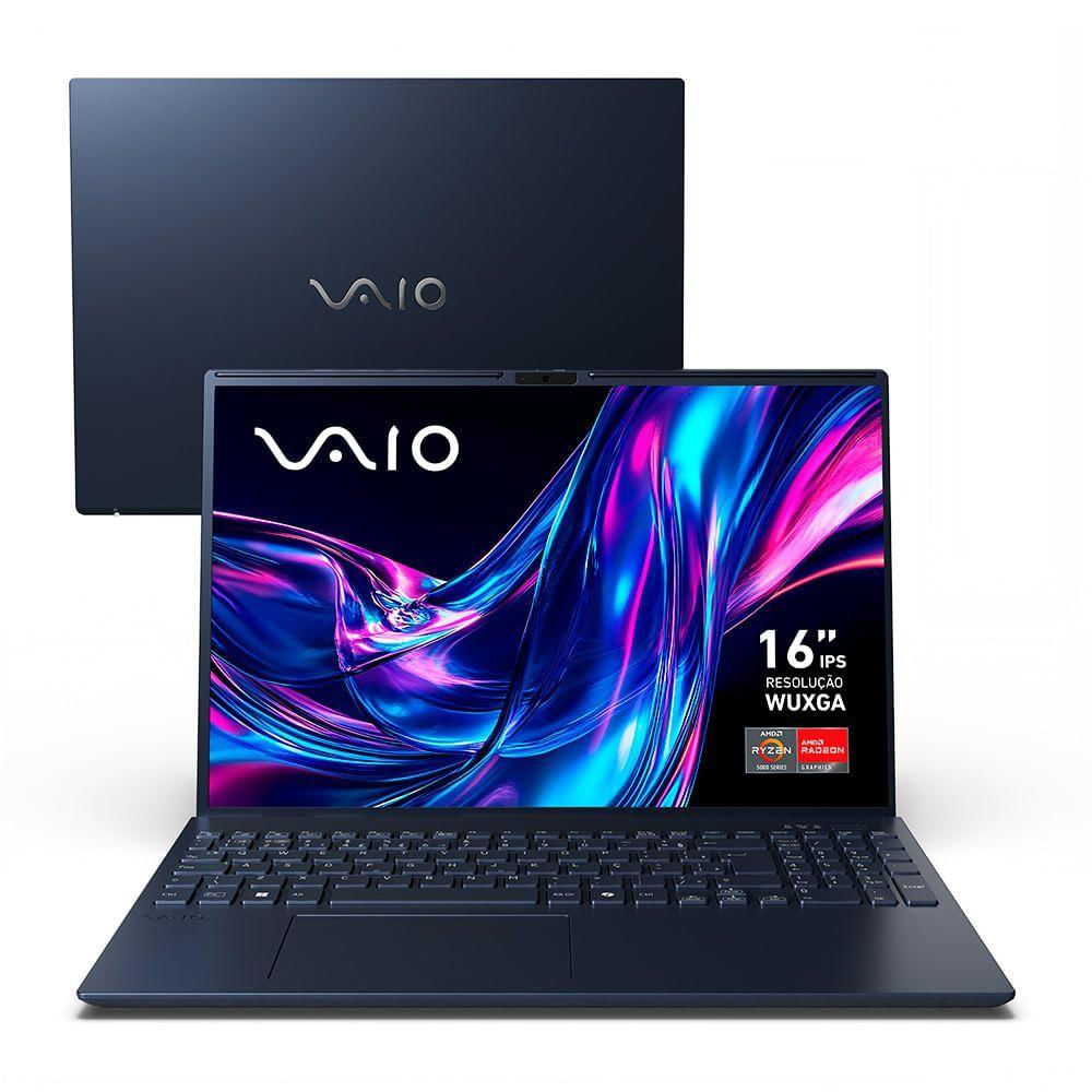 Notebook Vaio FE16 AMD® Ryzen 7-5825U Linux 32GB RAM 512GB SSD 16 IPS WUXGA Antirreflexo - Cinza Grafite
