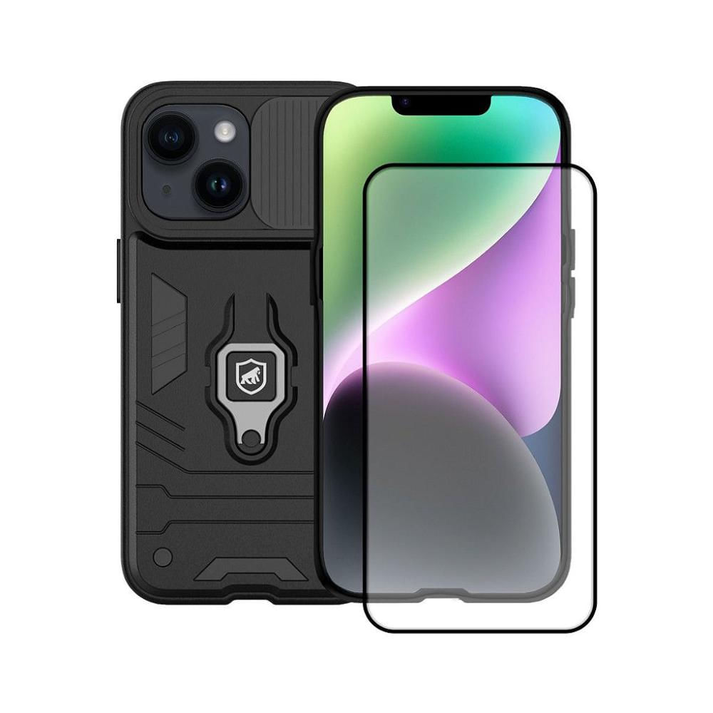 Kit Capa Defender e Pelicula Coverage 5D Pro Preta para iPhone 14 Pro Max - Gshield