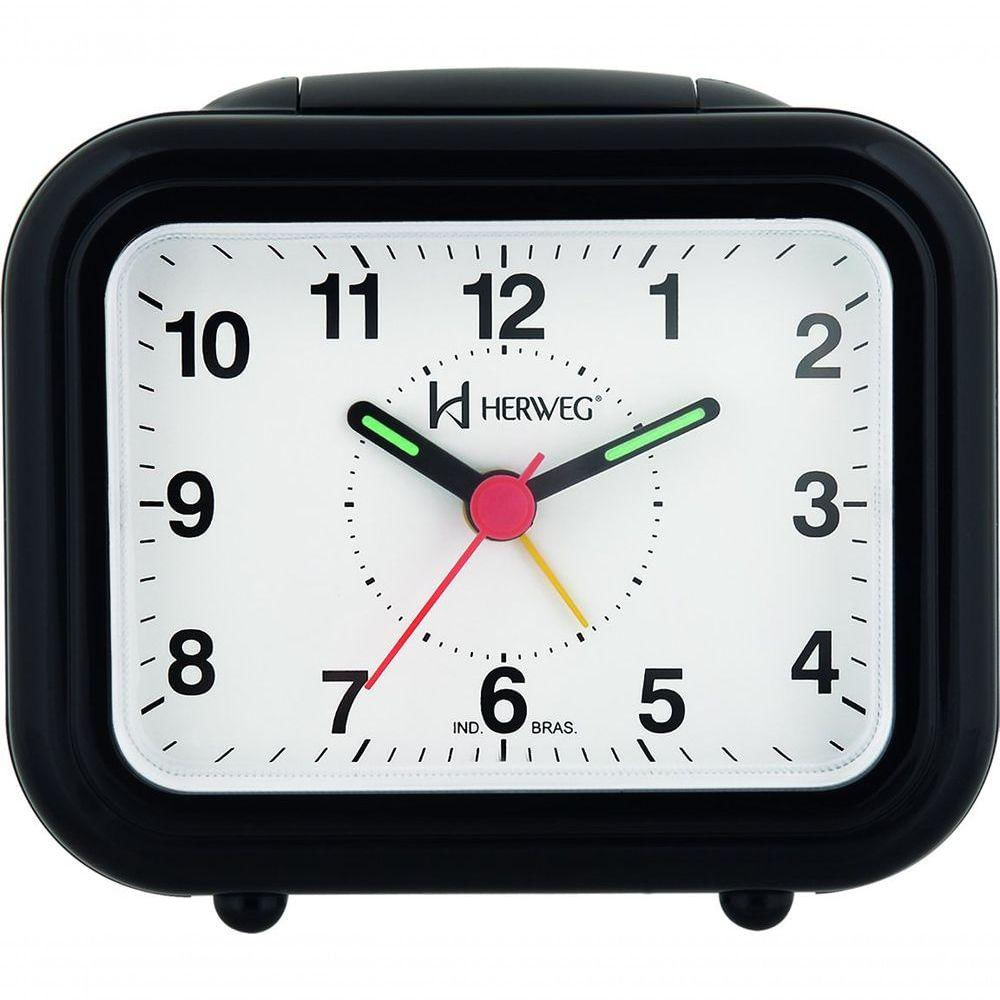 Relógio Despertador Quartz Luz Soneca Snooze Preto - Preto