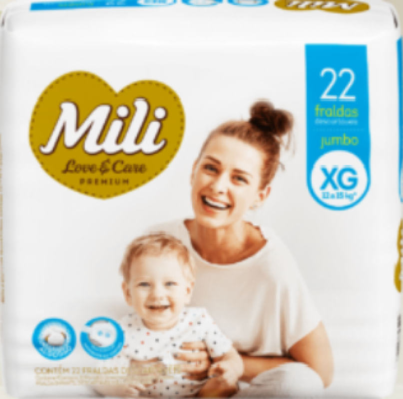 Fralda Descartável MILI Love&Care Tam:XG  22 Fraldas Premium