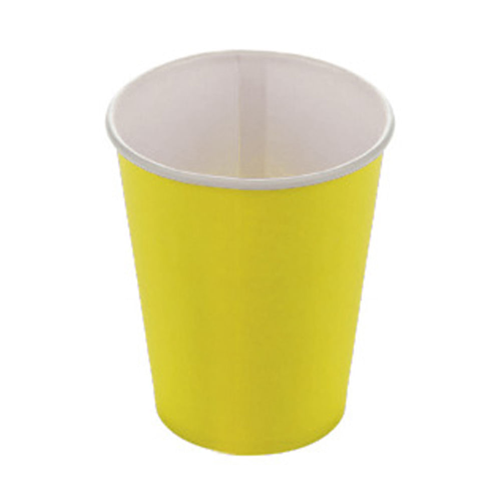 Copo Papel Silver Liso Amarelo com 10 Unidades