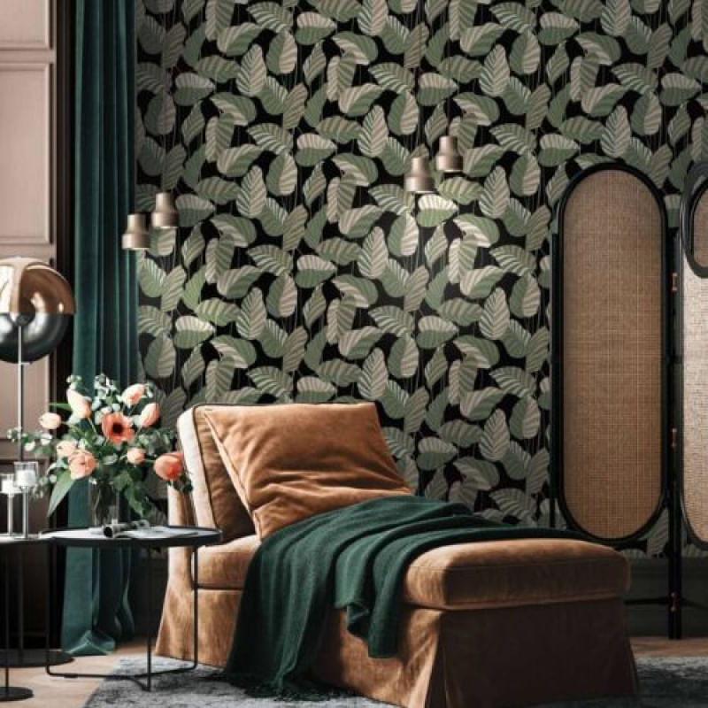 Papel de Parede Antigua Folhagem Verde 390942AG