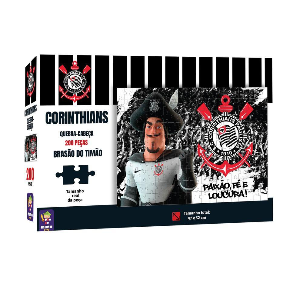 Quebra-Cabeça Corinthians Brasão 200 Peças - Mimo