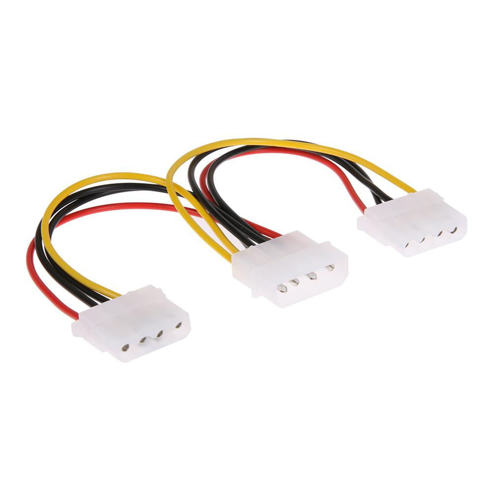 Cabo Adaptador Y Duplo Duplicador Molex IDE 4 Vias PSU Fonte ATX 1 macho para 2 femeas