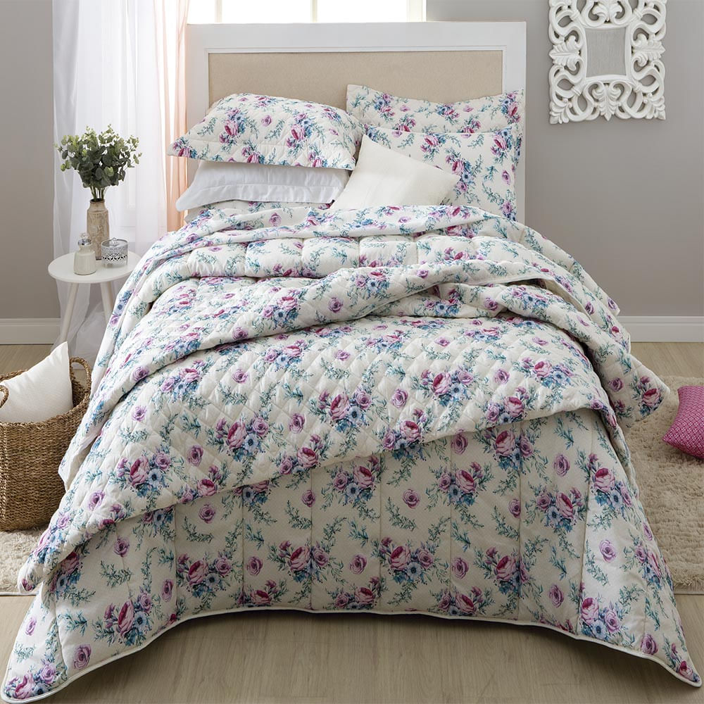 Jogo de Cama Solteiro 3 pçs 250x140cm Alana 140F Realce Sultan