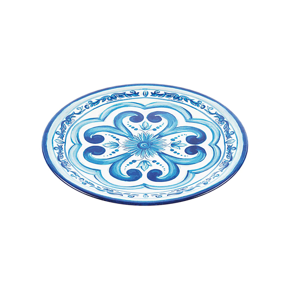 PRATO DE JANTAR GUZZINI EM MELAMINA 27,5CM AZUL 28191152