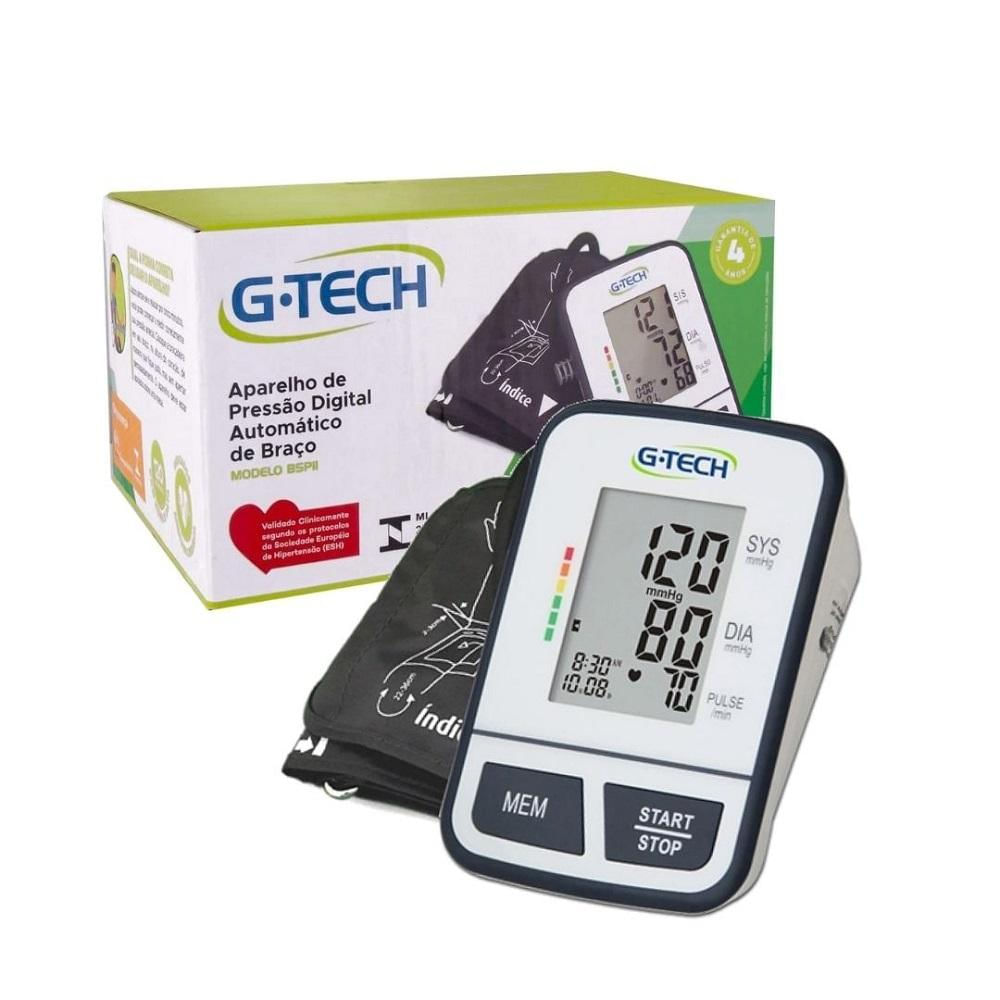 Aparelho medidor de pressão arterial digital de braço G-Tech BSP11