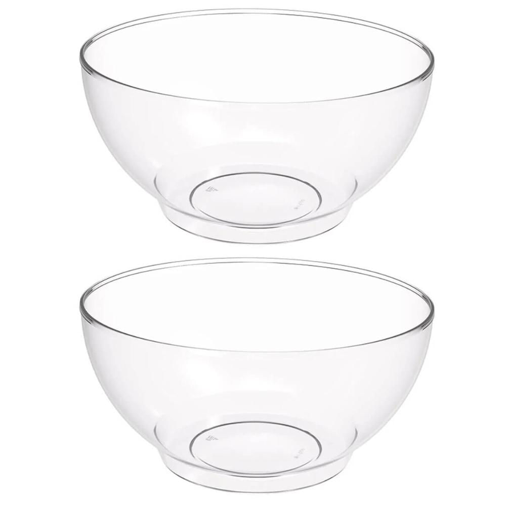 Kit 2 Tigelas 3,1L Transparente Redondas 23x10cm Salada Sobremesa Travessa Servir Crippa