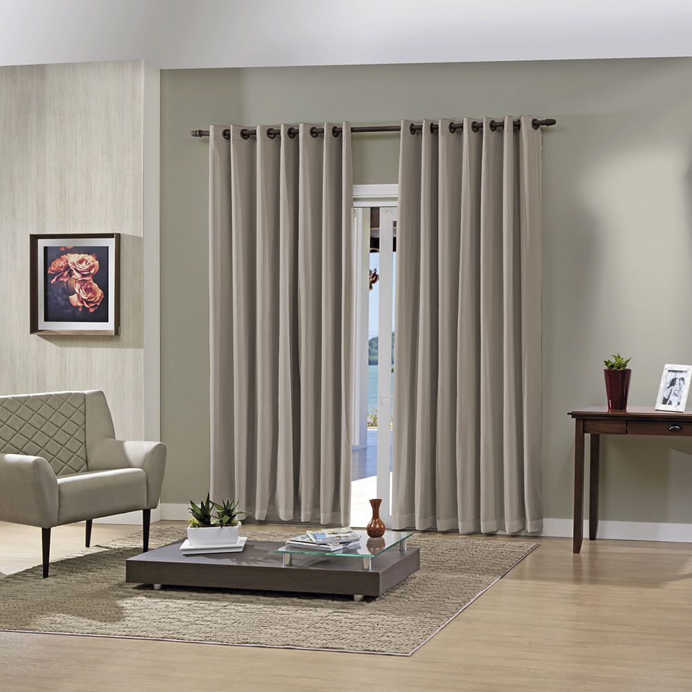 Cortina Bella Janela Pratika Lisa 2,60x170m Taupé
