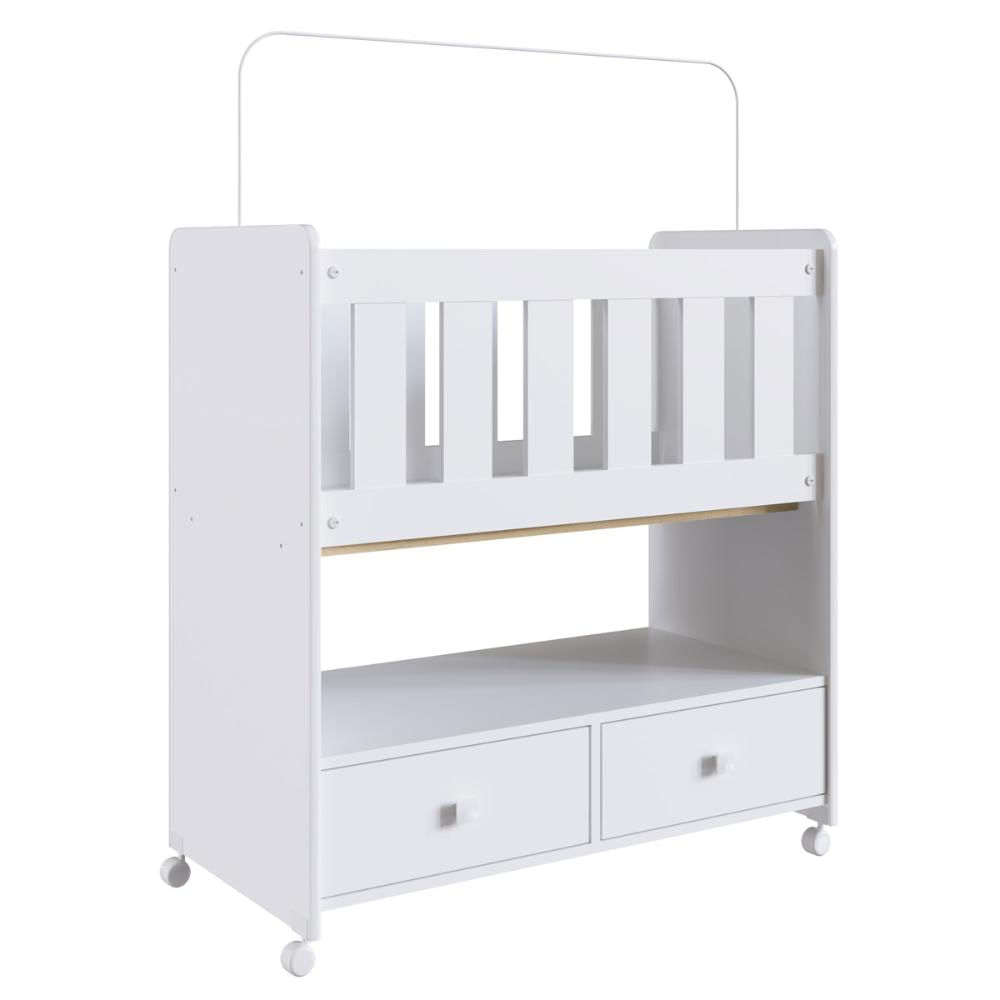 Mini Berço Moisés com 02 Gavetas e Colchão Branco