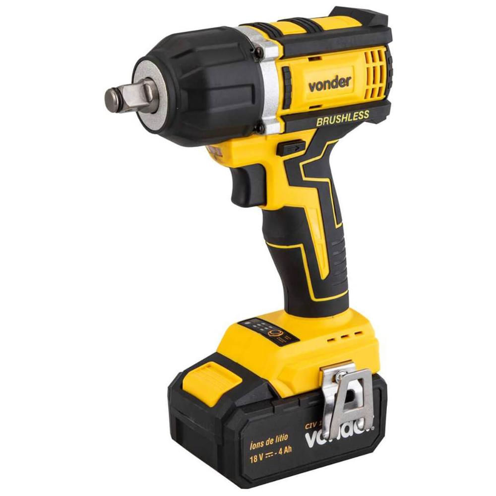 Chave de Impacto Bateria 18V Encaixe de 1/2" Carregador Bivolt CIV 180B Vonder