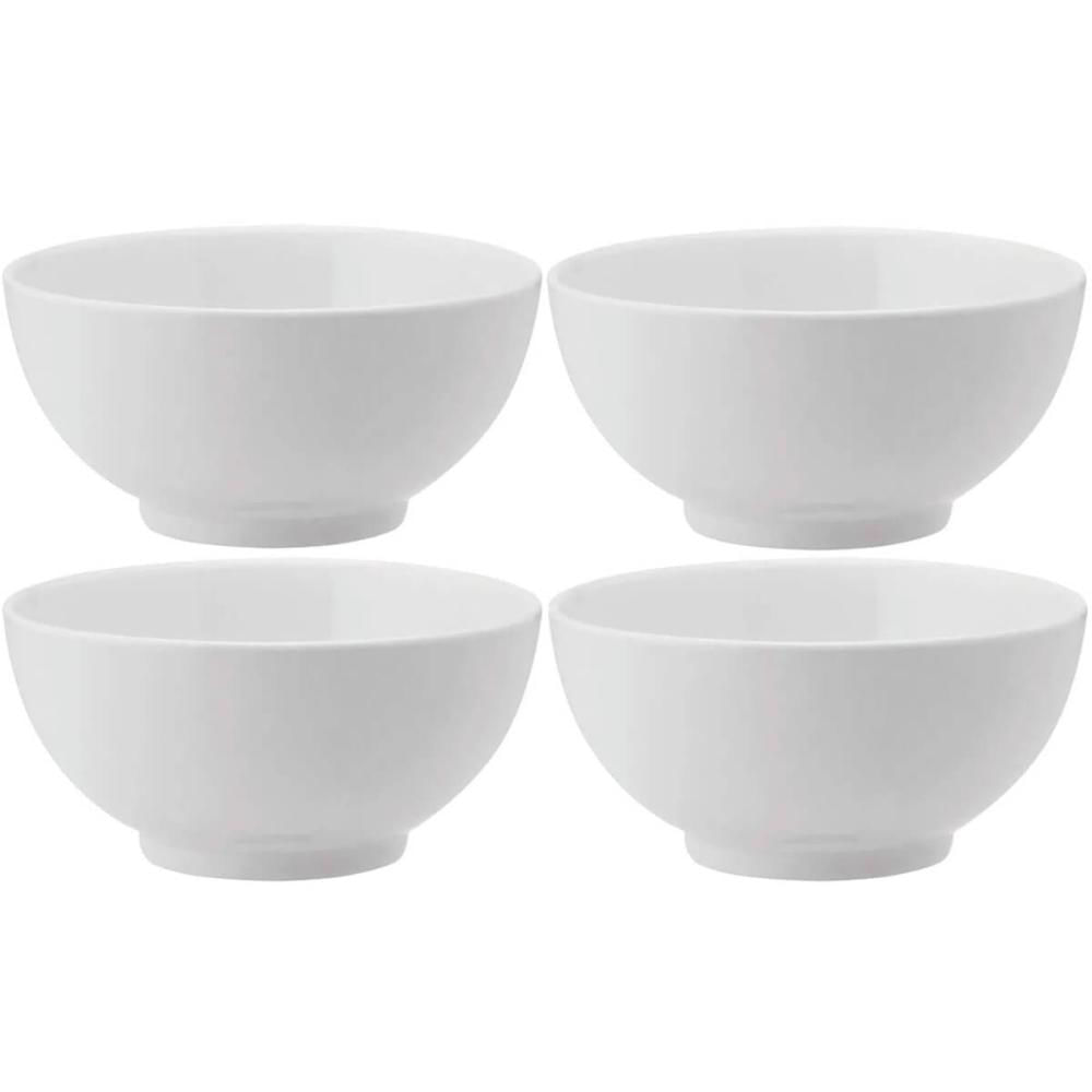 Kit 4 Bowls de Melamina Branca 10,3x5,2cm Serata 200ml Haus Concept Cumbuca para Caldos
