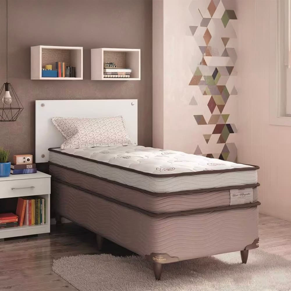 Cama Box de Solteiro Ortobom New Magestic com Molas Ensacadas