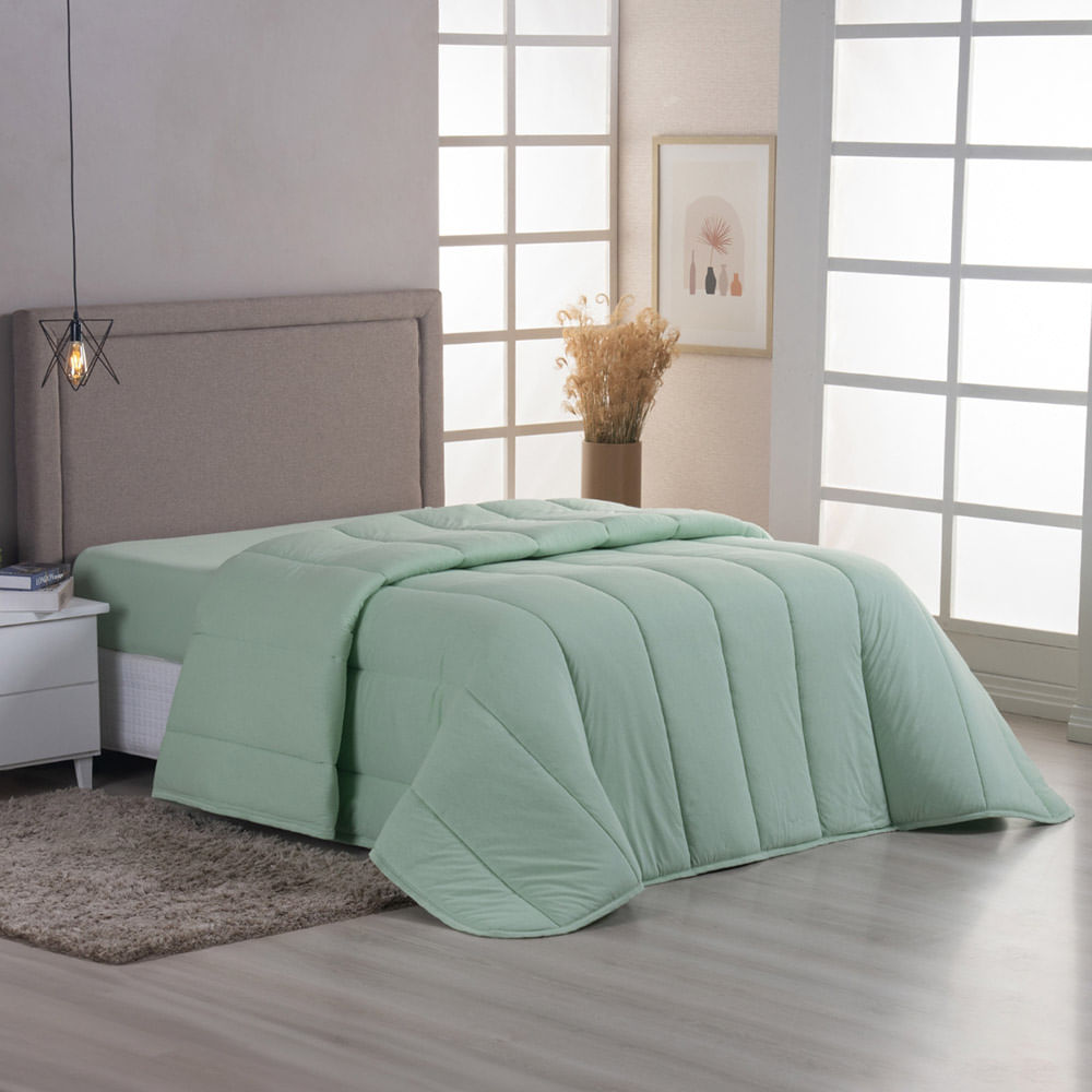Edredom Minimal King Super Macio Malha 100% Algodão 01 Peça - Verde