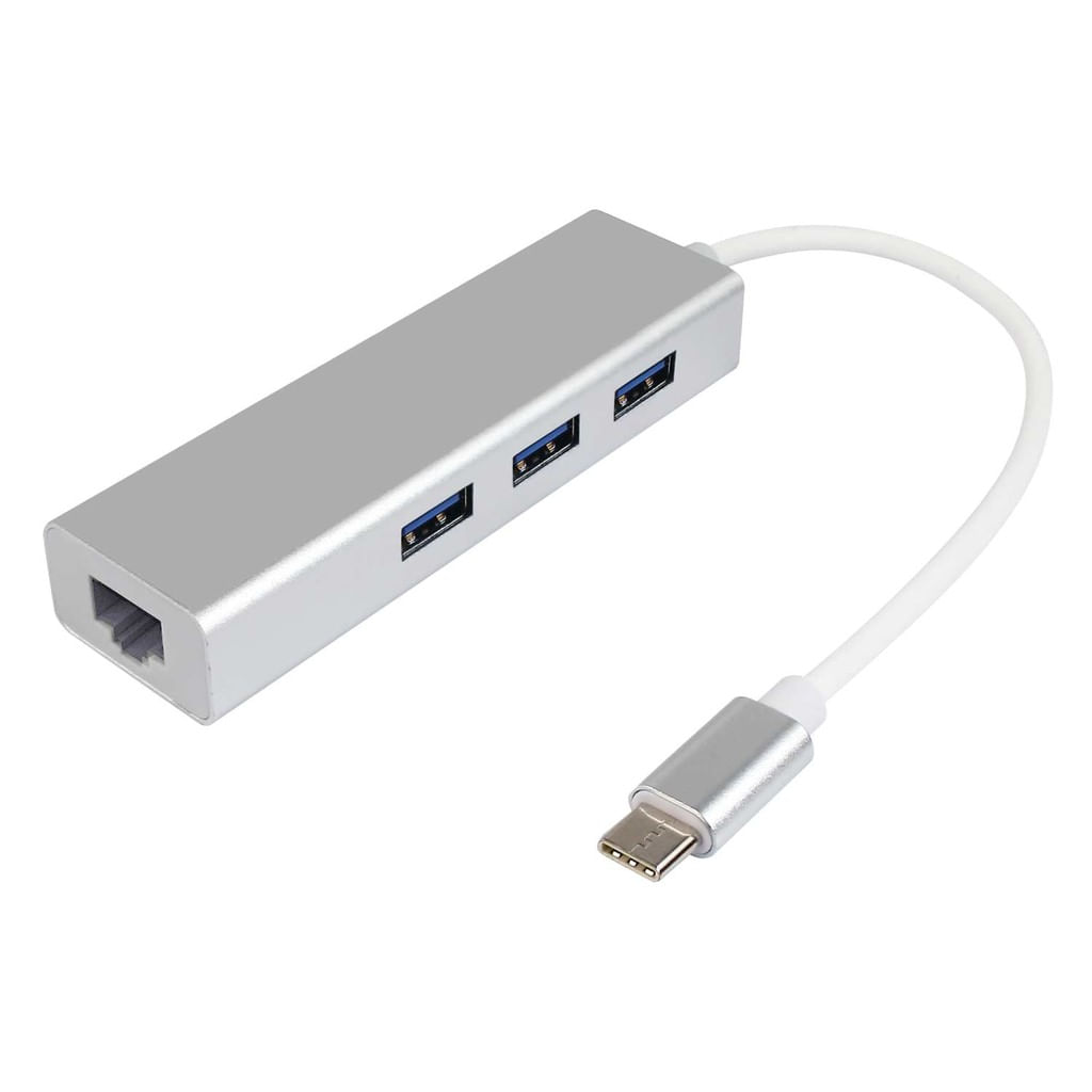 CABO ADAPTADOR MACBOOK PRO USB C3.1 PARA HUB 3X USBS E REDE = 10/100MBPS