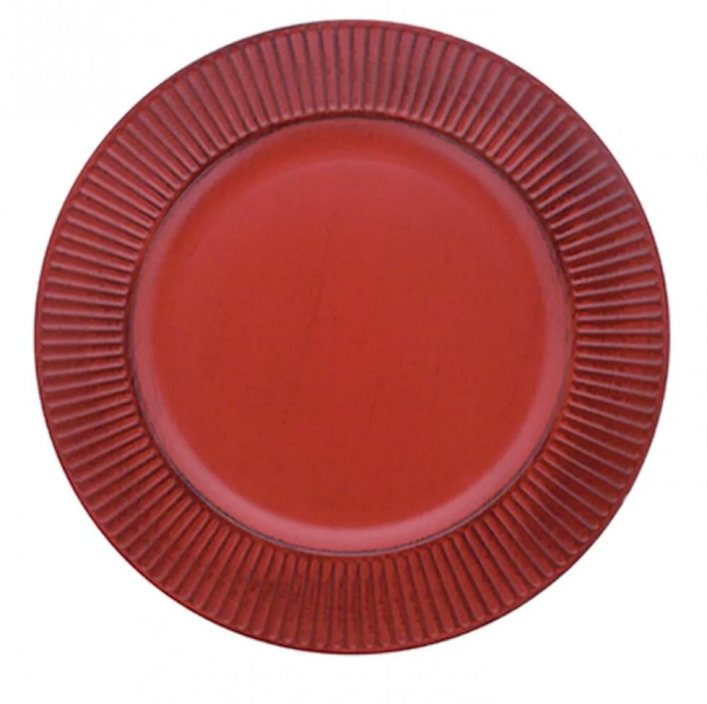Kit com 6 Sousplat Listras Vermelho - Mimo Style