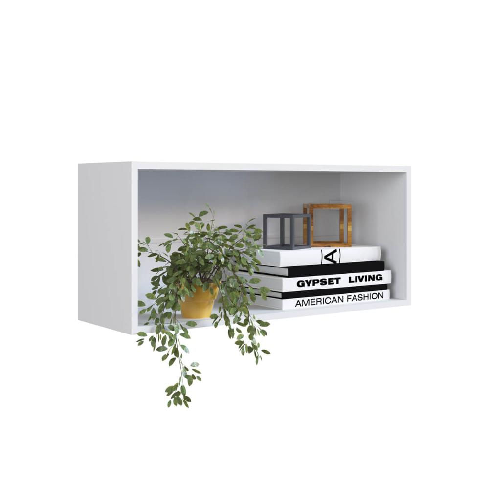 Nicho de Parede Horizontal Branco Organizador Multiuso 81x26cm Funcionale Sala Escritório