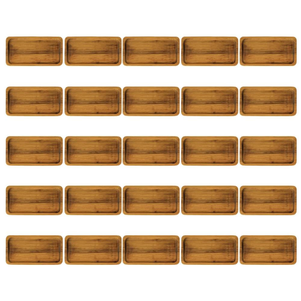 Kit 25 Travessas Tábuas Para Servir Madeira Teca 20x10cm Zanline Petisqueira