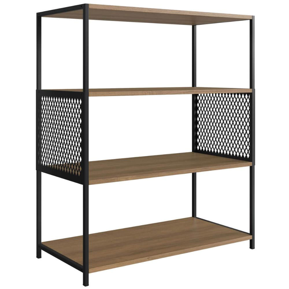 Estante Média 3 Prateleiras 77x38x94cm MDP Estilo Industrial P1024 Mel Placa e Ponto