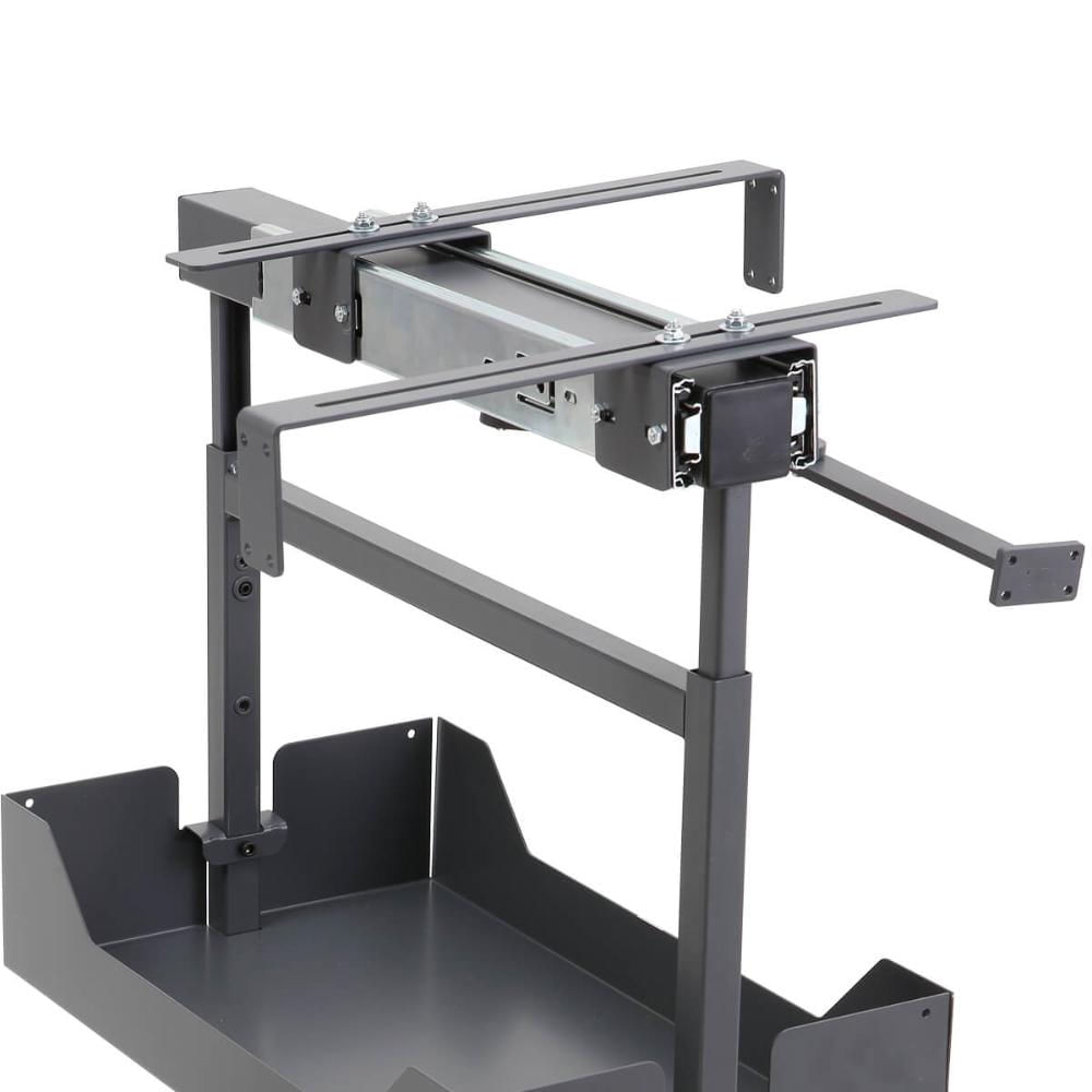 Coluna Baixa Masutti 2 Bandejas 24x48x61cm Cinza Corrediça Deslizante Móvel