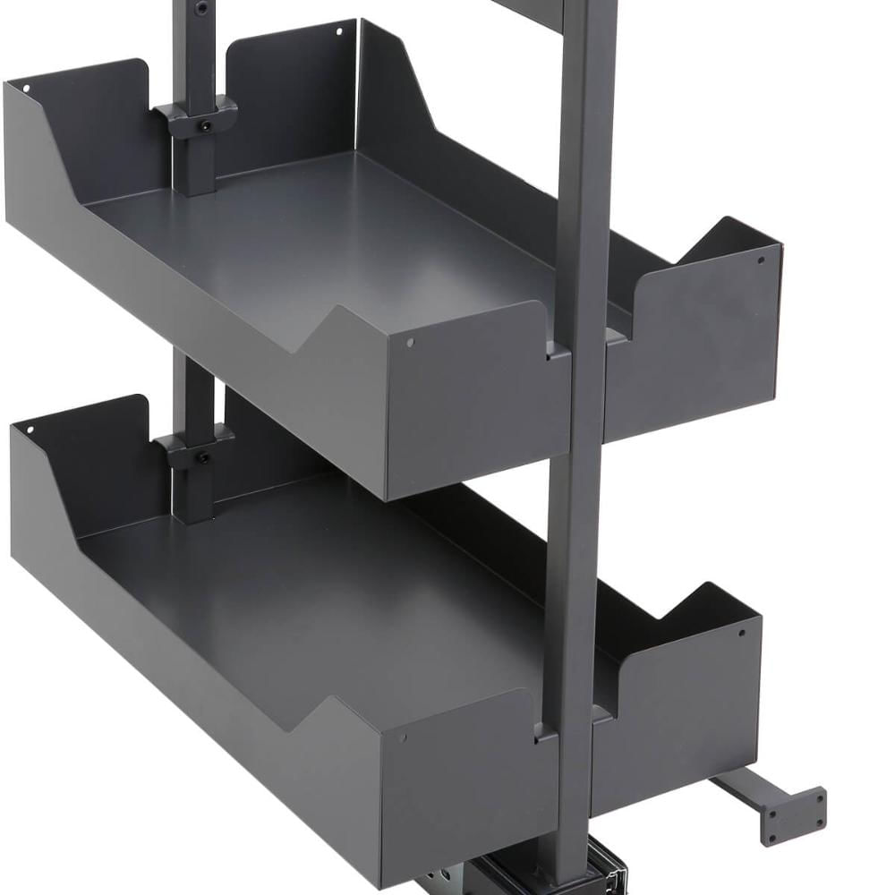 Coluna Baixa Masutti 2 Bandejas 24x48x61cm Cinza Corrediça Deslizante Móvel