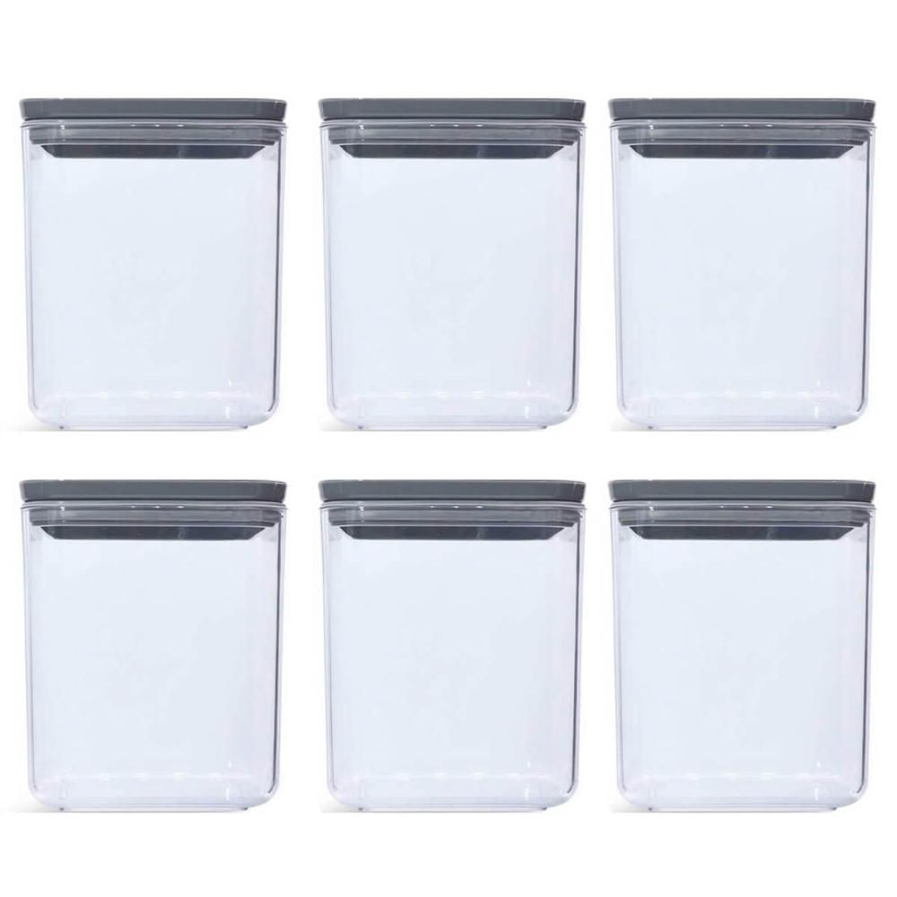 Conjunto 6 Potes Herméticos 1L Potes Pequenos Chumbo Porta Mantimentos Plasvale