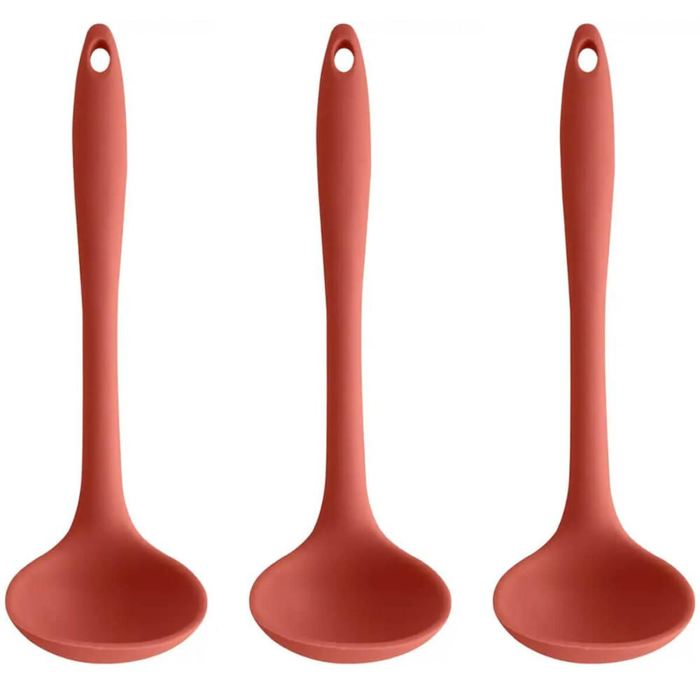 3 Kit de Conchas Silicone Cozinha Sopa Caldo Feijão OU Terracota Talher Utensílios