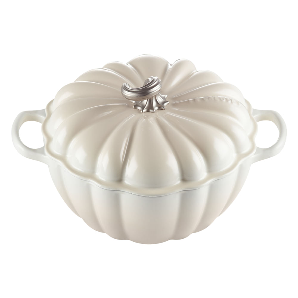 PANELA ABÓBORA LE CREUSET REDONDA EM FERRO FUNDIDO 24CM MERINGUE 21238247164430
