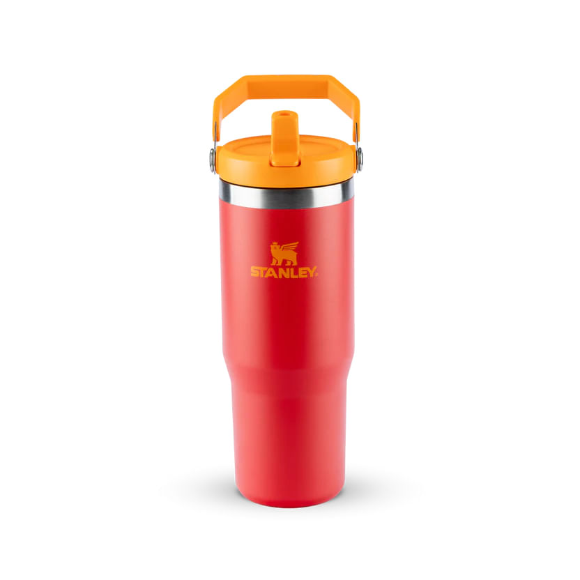 GARRAFA STANLEY TÉRMICA TUMBLER FLIP STRAW 887ML VERMELHO CHILI 08595-00