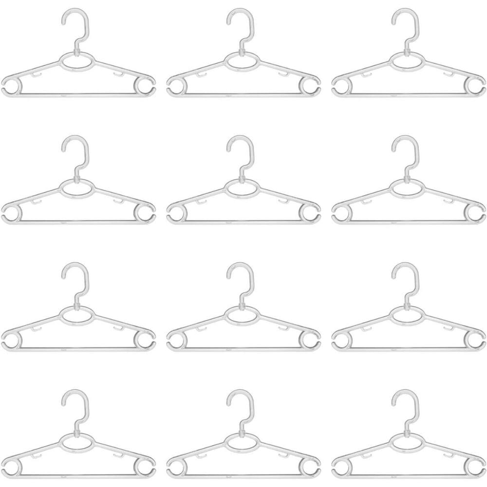 Kit 12 Cabides de Roupa Giratório Regata Transparente 42cm Adulto para Closet Magazzino