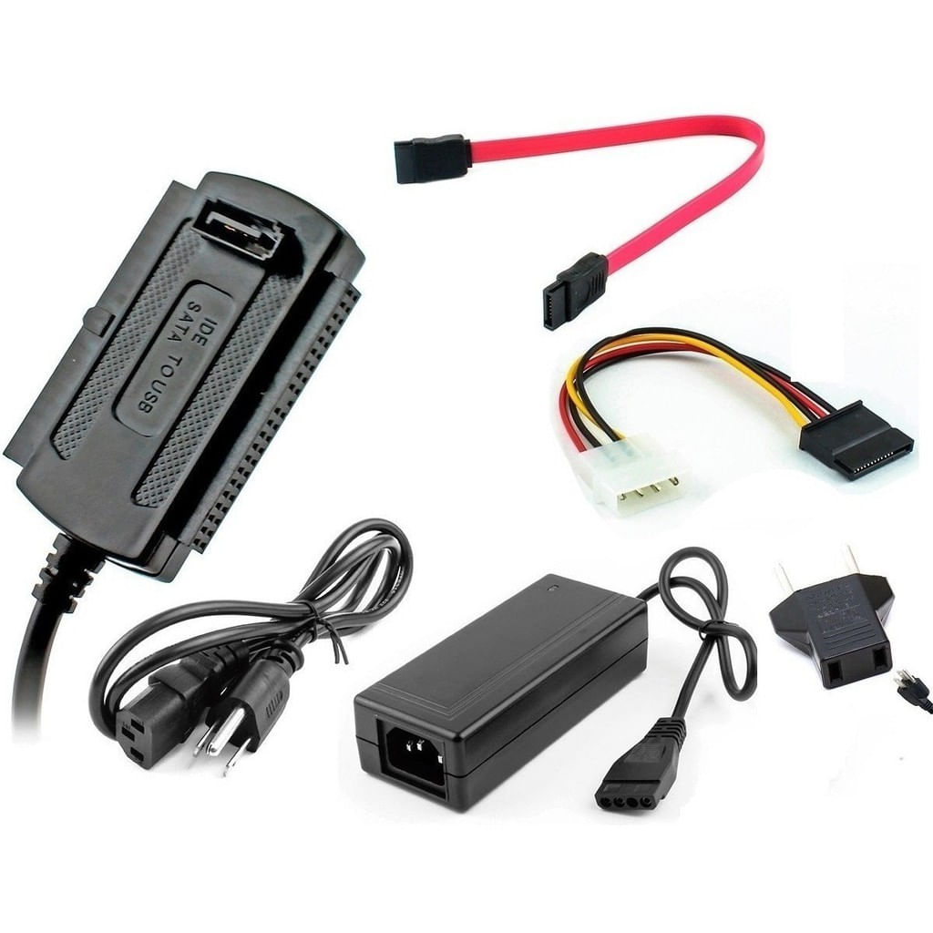 Fonte 3 em 1 com Cabo Adaptador Usb 2.0 Hd Converte Ide para Sata