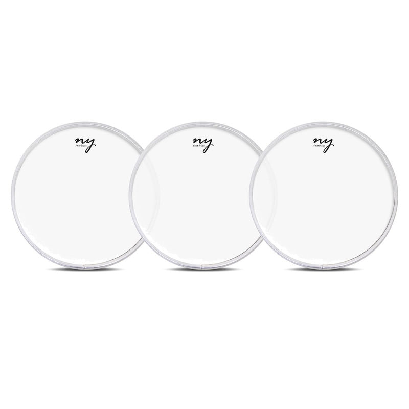 Kit 3 Peles Leitosas Translucidas para Bateria 14" New York