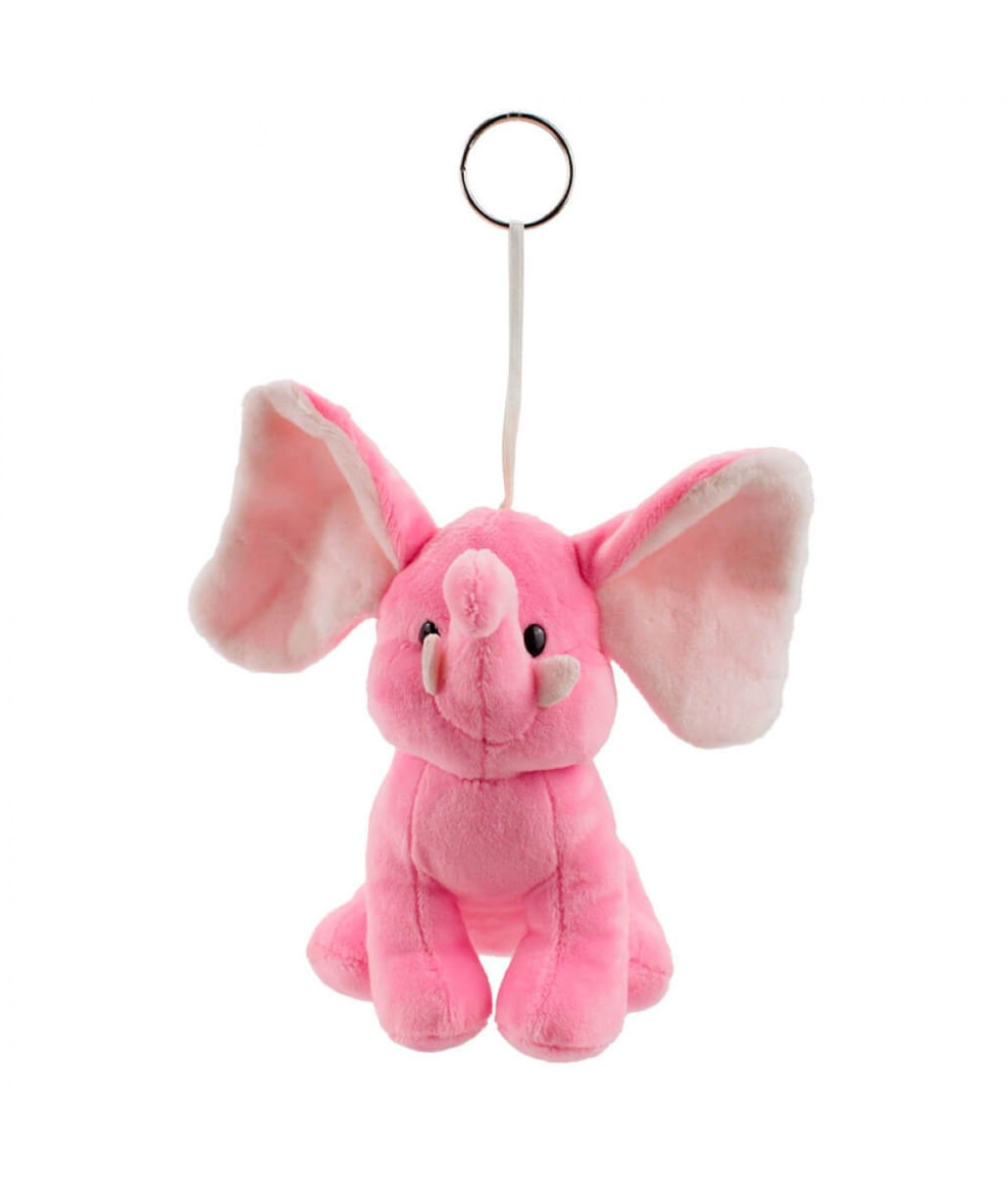 Chaveiro Elefante Rosa 15cm - Pelúcia - Tudo em Caixa