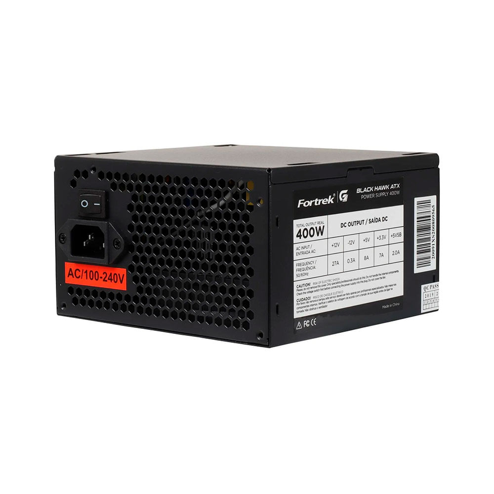 Fonte P/ PC ATX Fortrek Black Hawk Plus 400 Watts - FT0085