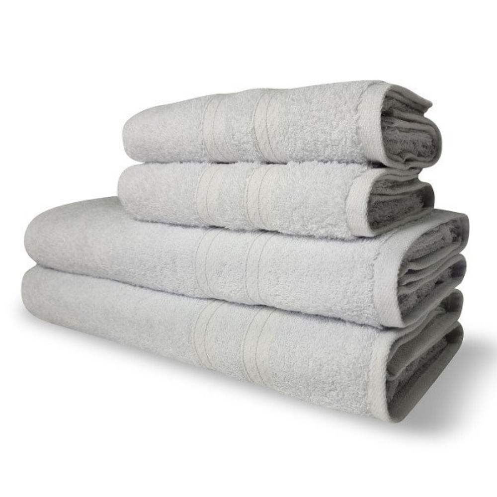 Jogo de Toalhas Itália Soft 4 Pçs - 2 Banho e 2 Rosto 430g/m² 100% Algodão Branco