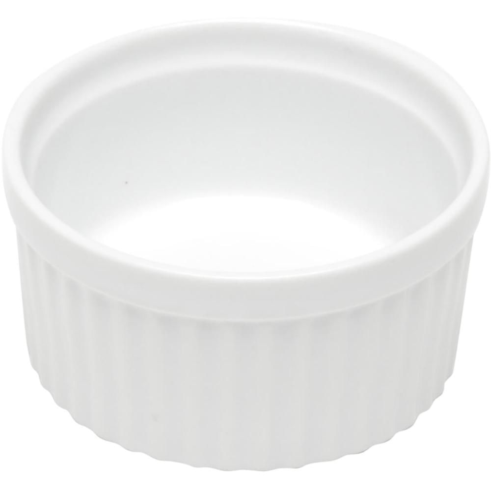 Kit 12 Ramekin Porcelana Branco 155ml Classic 8,4x5cm Canelado Molhos Guarnição