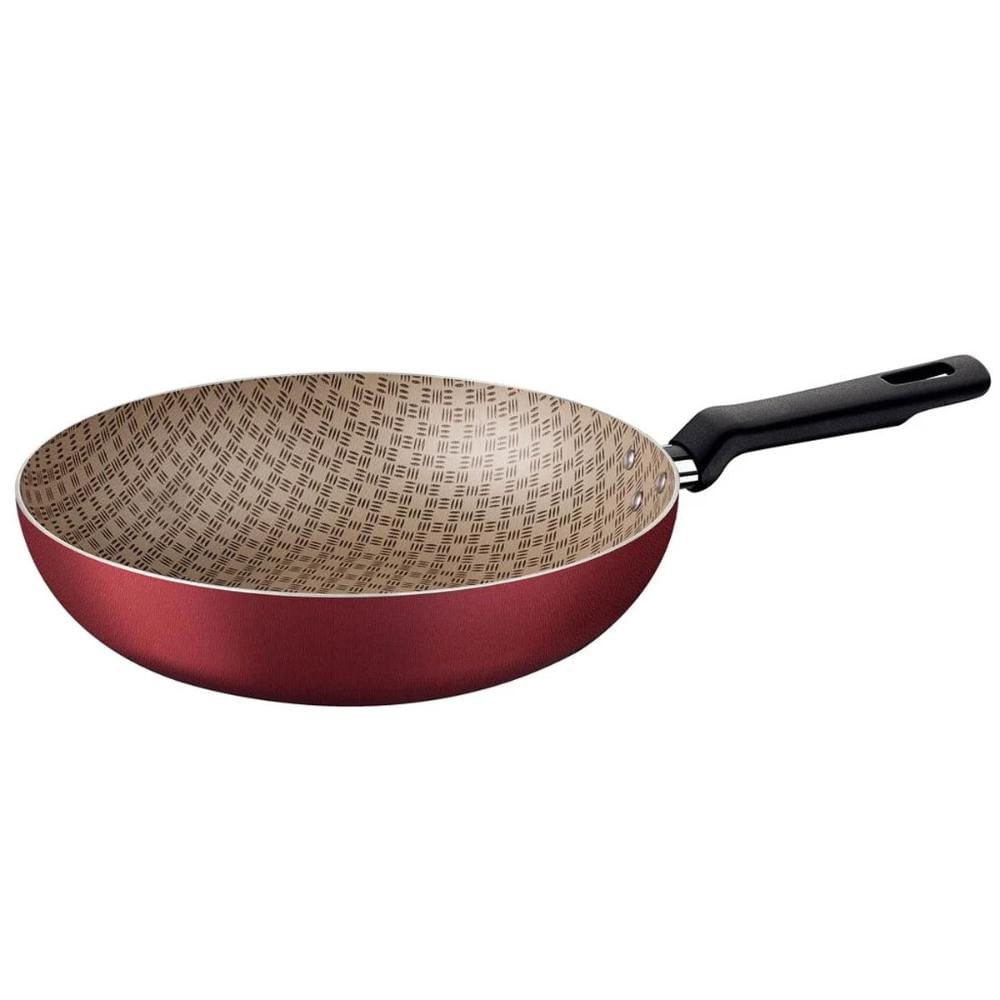 Frigideira Funda Alumínio Vermelha 2,2L Tramontina 24cm Turim Antiaderente Starflon Max