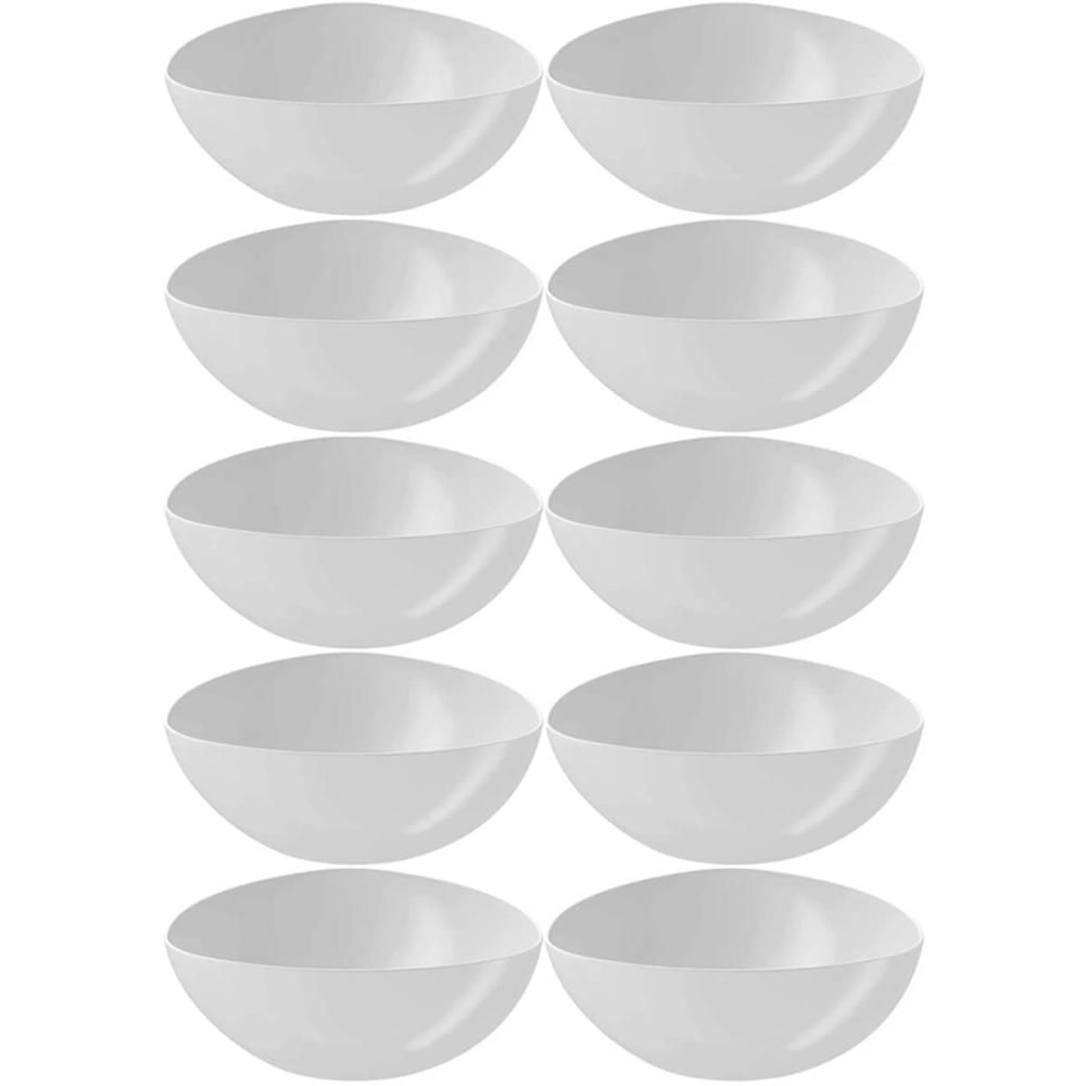 Kit 10 Bacias Plásticas Saladeiras 2,5L Essential Coza Branc