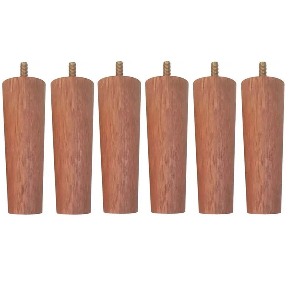 Conjunto 6 Pés Fixos para Cama Box Casal Solteiro Móveis 13cm Mel Dimader