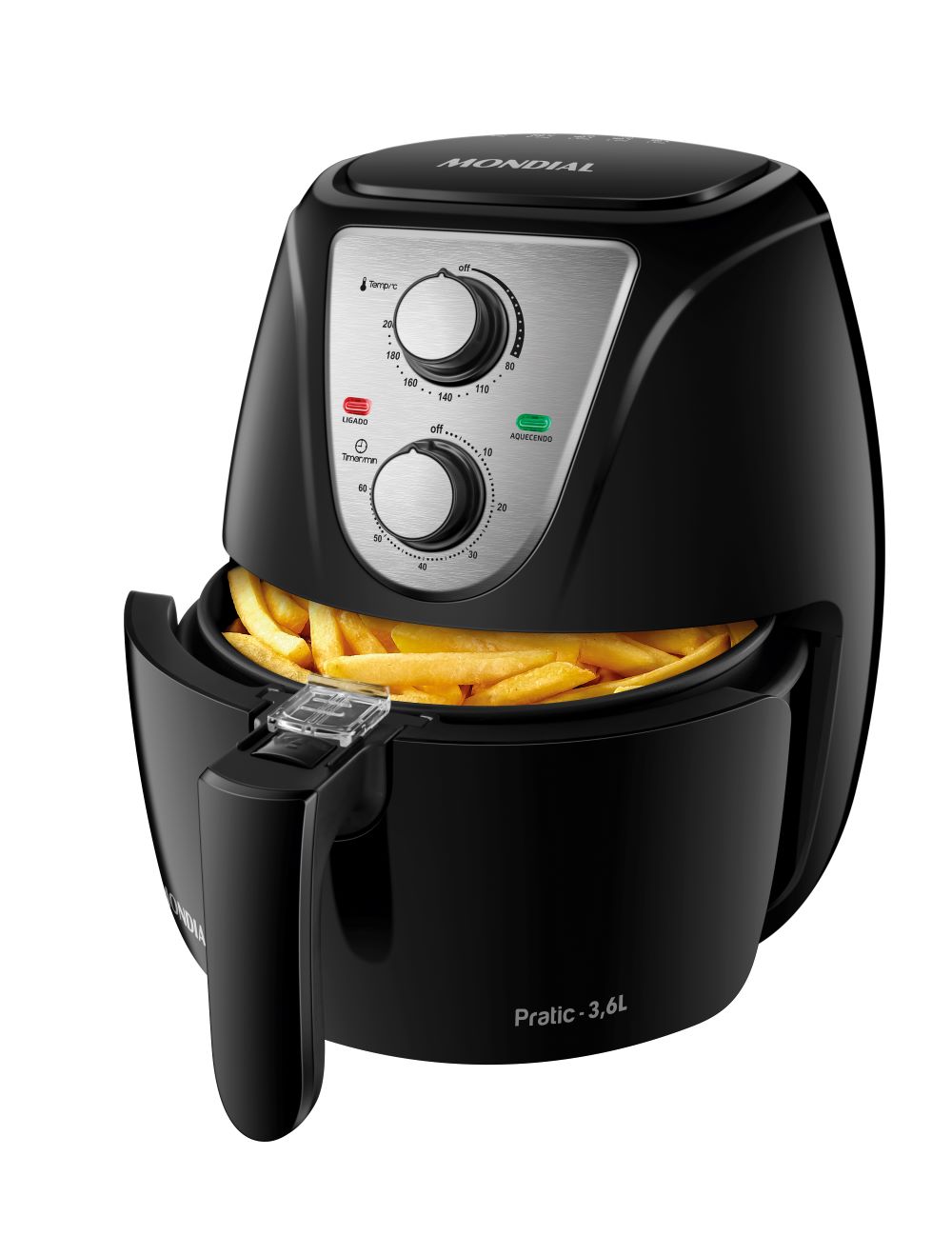 Fritadeira Elétrica Air Fryer Mondial Pratic AF-36-BI 3,6L Inox/Preta - 220V