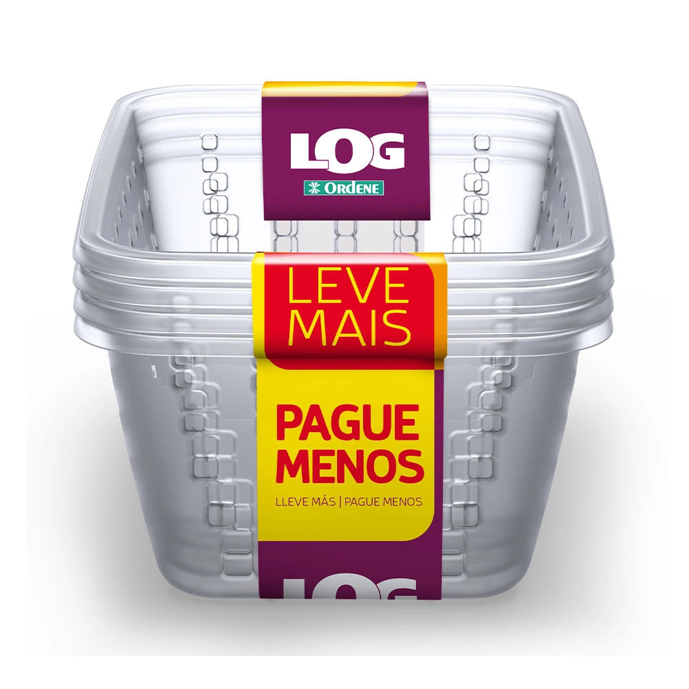 Conjunto de Cesto Organizador Ordene em Plástico Incolor Médio Leve 4 Pague 3