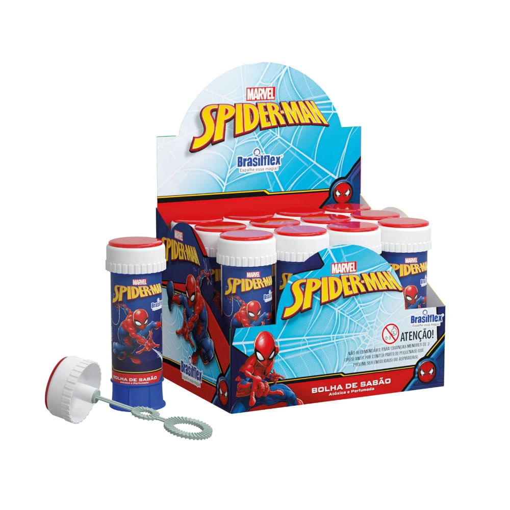 Bolha de Sabão Brasiflex com Jogo Spider Man 60ml