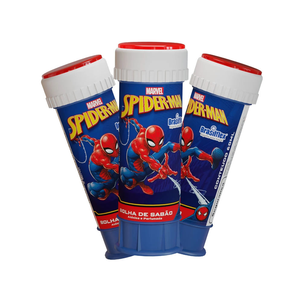 Bolha de Sabão Brasiflex com Jogo Spider Man 60ml