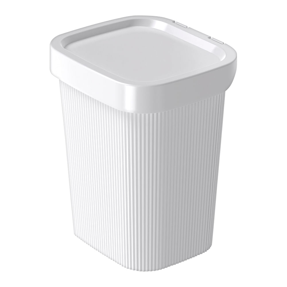 Lixeira de Plástico com Frisos Plasútil Classic Branca