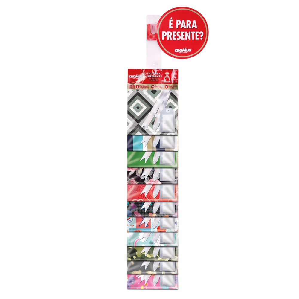 Kit Embalagem Cromus Clip Strip Estampa Masculina Lisa 35x54cm