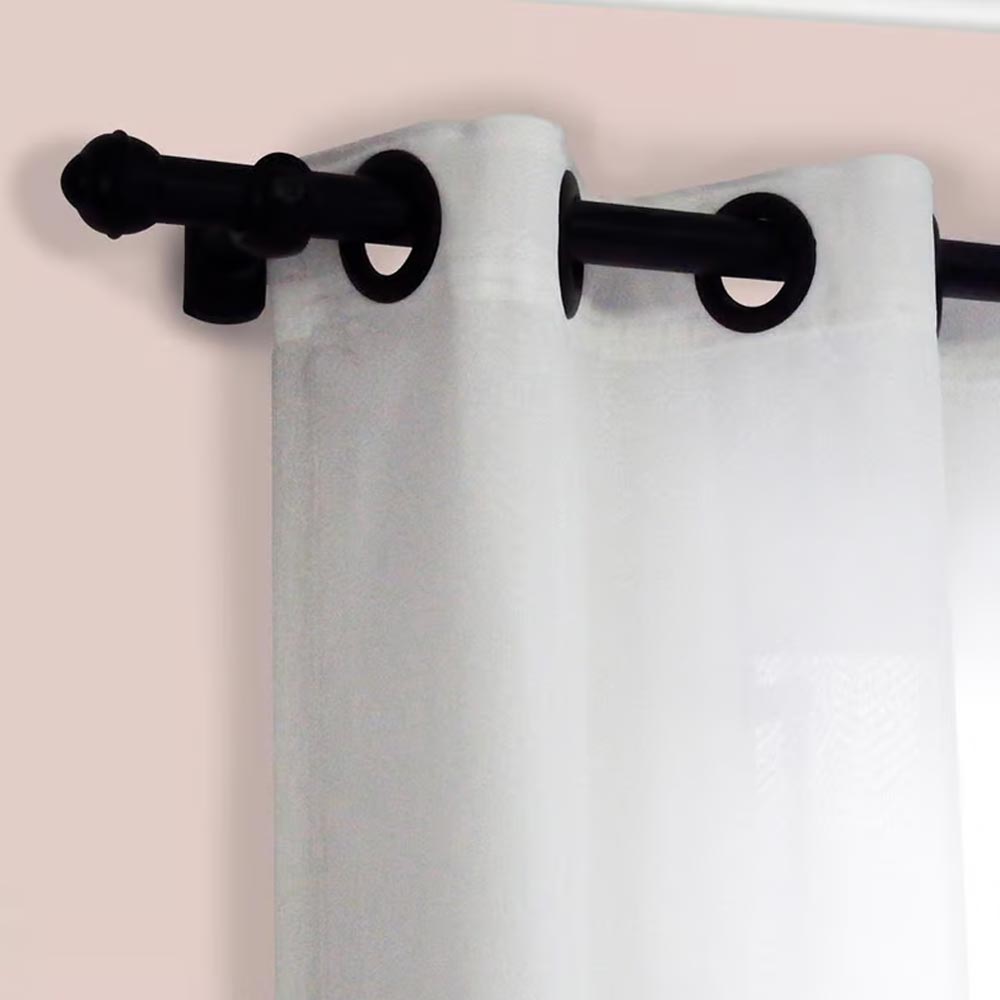 Kit Varão para Cortina Slim Bella Arte Prata Fosco 200x2,8cm