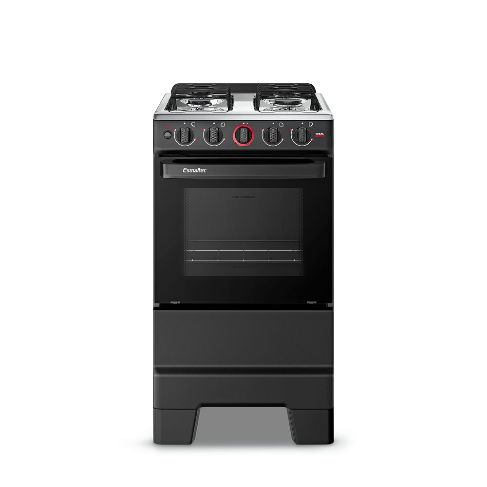 Fogão de Piso Esmaltec 4 Bocas com Acendimento Manual Preto Ideal Super – Bivolt