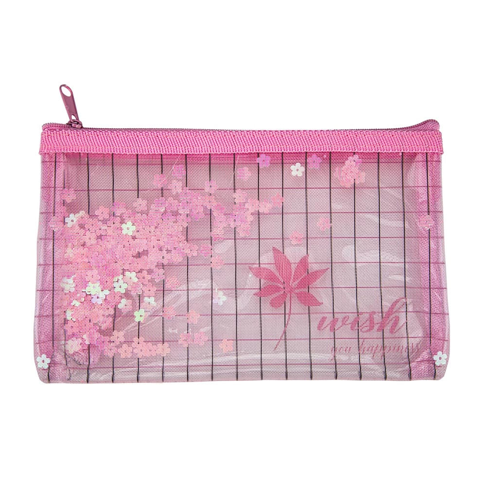 Porta Acessórios Le Slim Transparente Color Zíper 11.5x20cm - Item Sortido