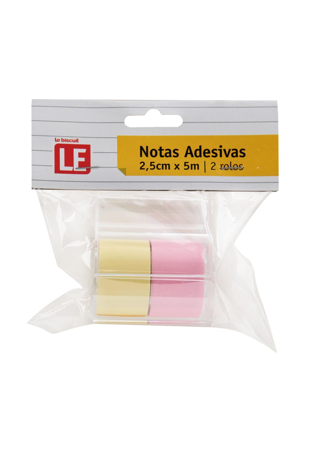 Bloco Adesivo Le Amarelo e Roxo 2,5x5cm com 2 Unidades